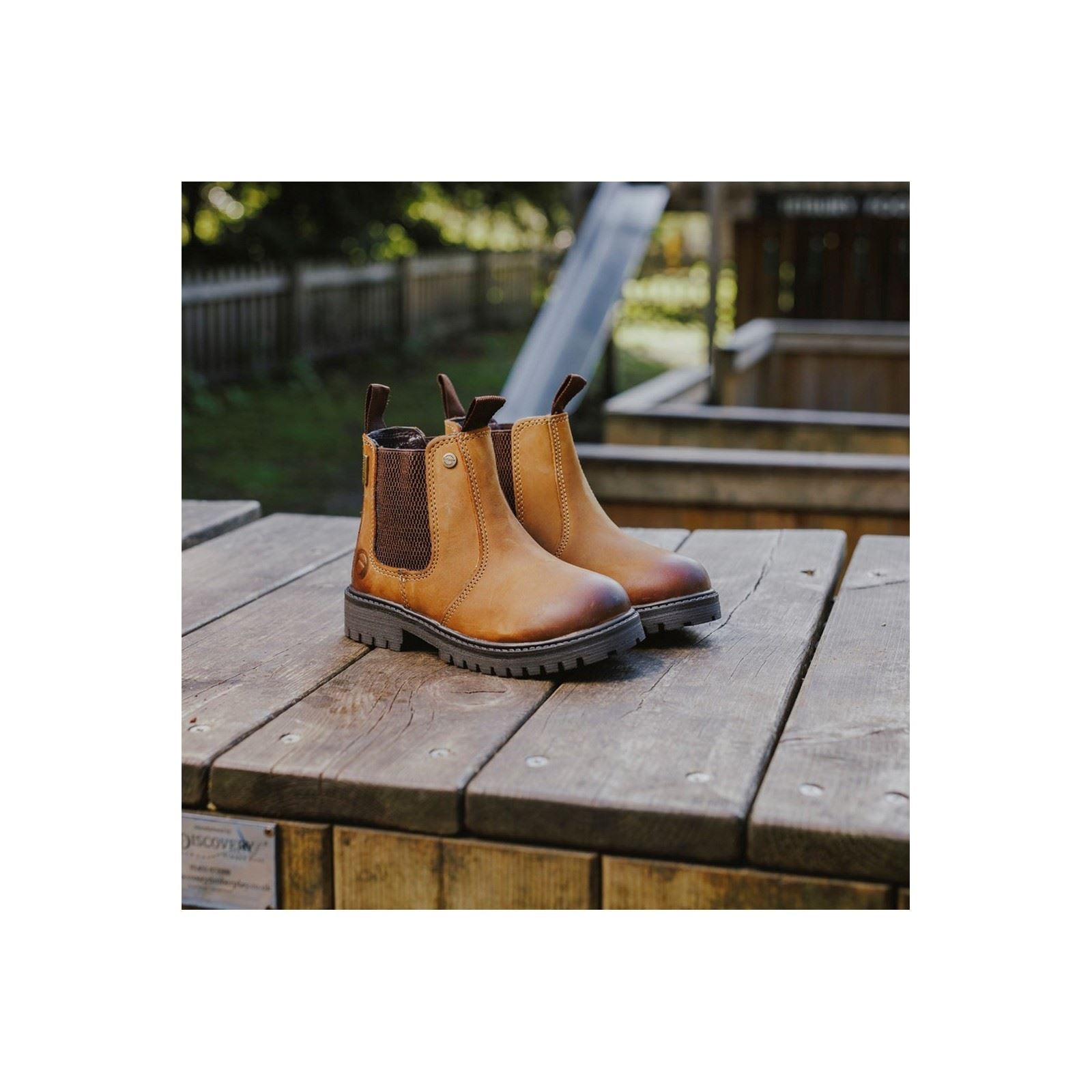Cotswold Aston Leather Boy's Tan Flat Chelsea Boots