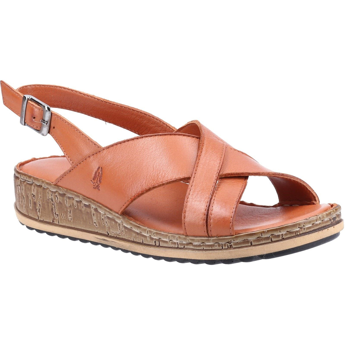 Hush Puppies Elena Leather Women's Tan Wedges