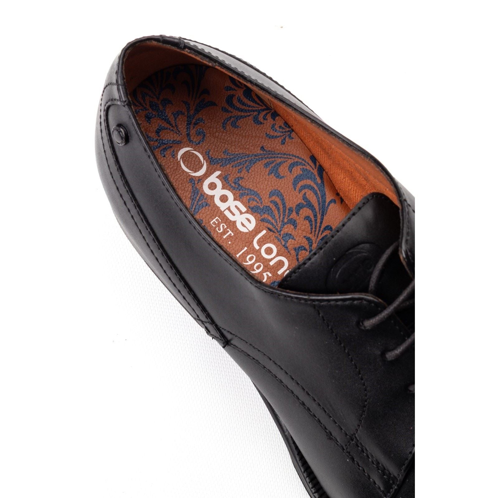 Base London Edison Leather Men's Black Lace-Up Shoes