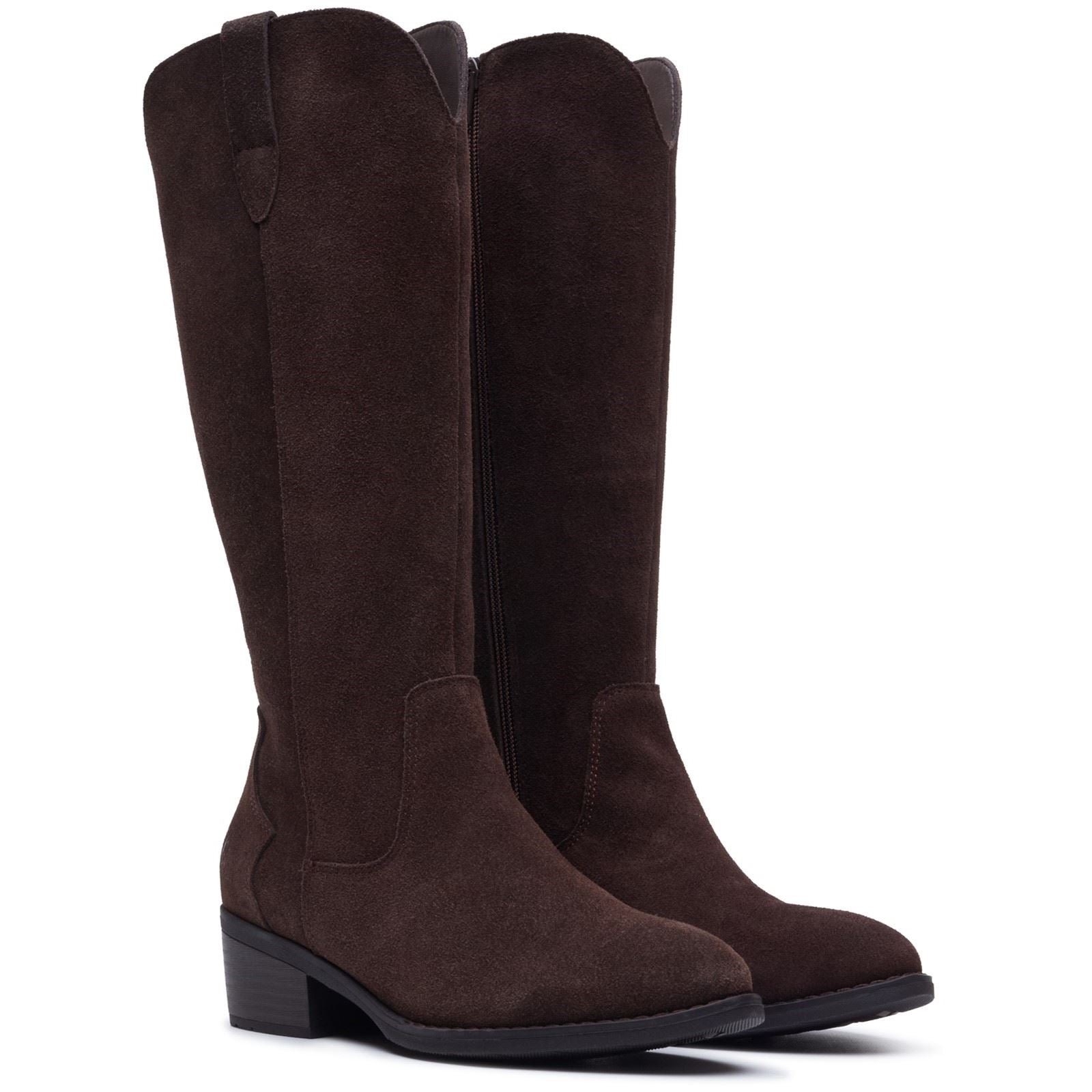 Hush Puppies Isabella Long Suede Women's Chocolate Winter Knee High Boots