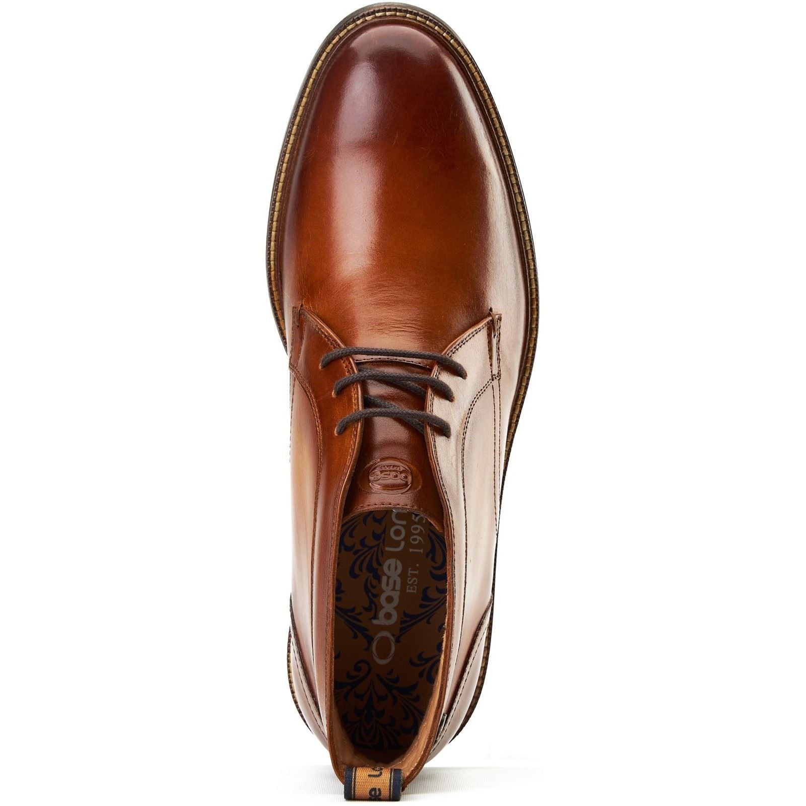 Base London Lincoln Leather Men's Burnt Tan Ankle Boots