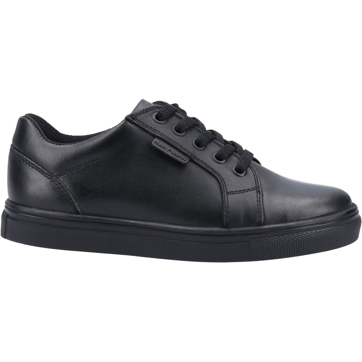 Hush Puppies Sam Senior Leather Black Lace-Up Shoes