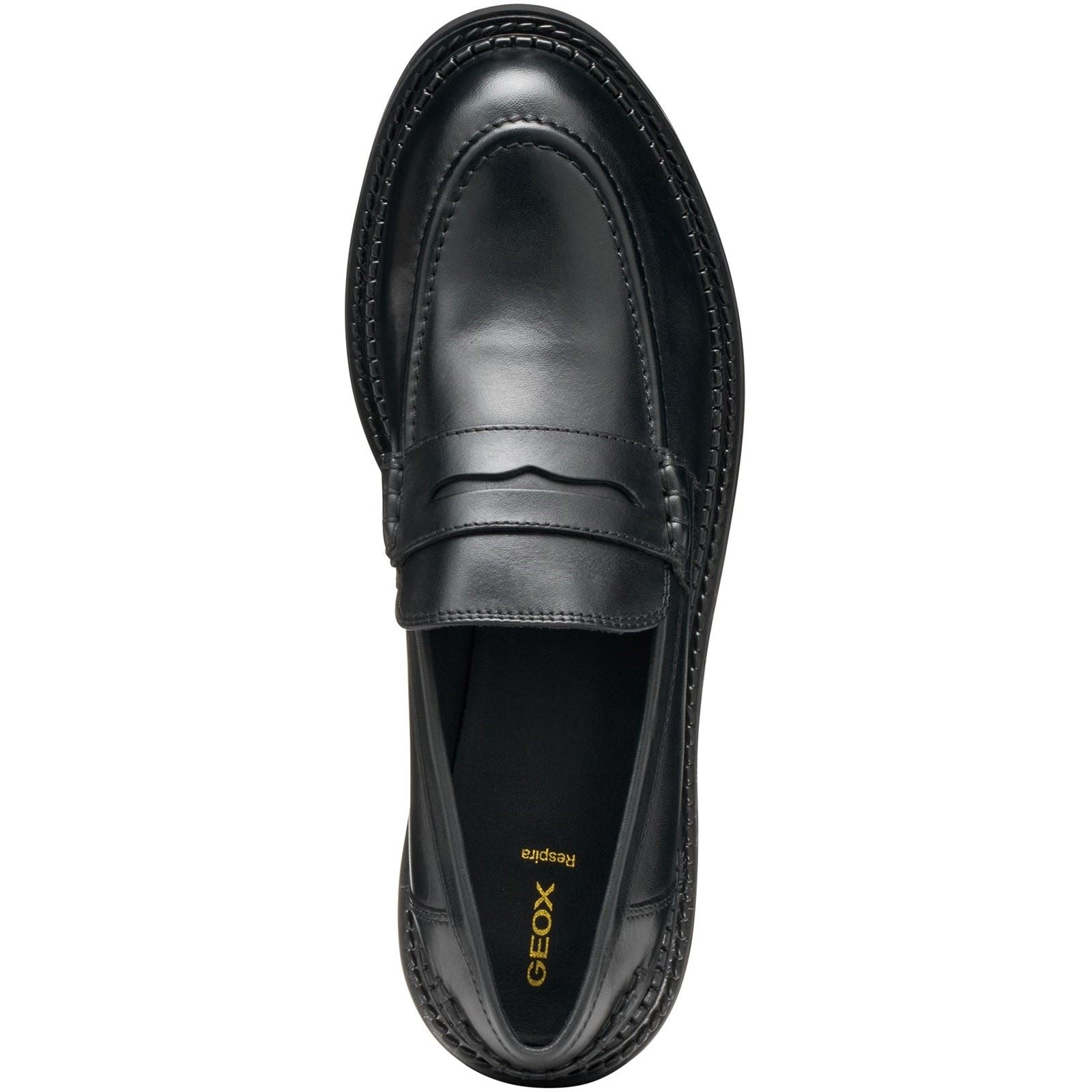 Geox D Serilda E Leather Women's Black Moccasins Shoes
