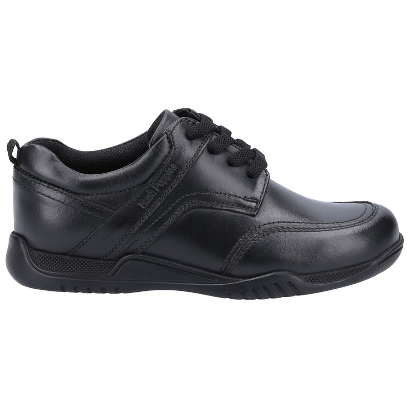 Hush Puppies Harvey Youth Boys Black Leather Lace-Up Shoes