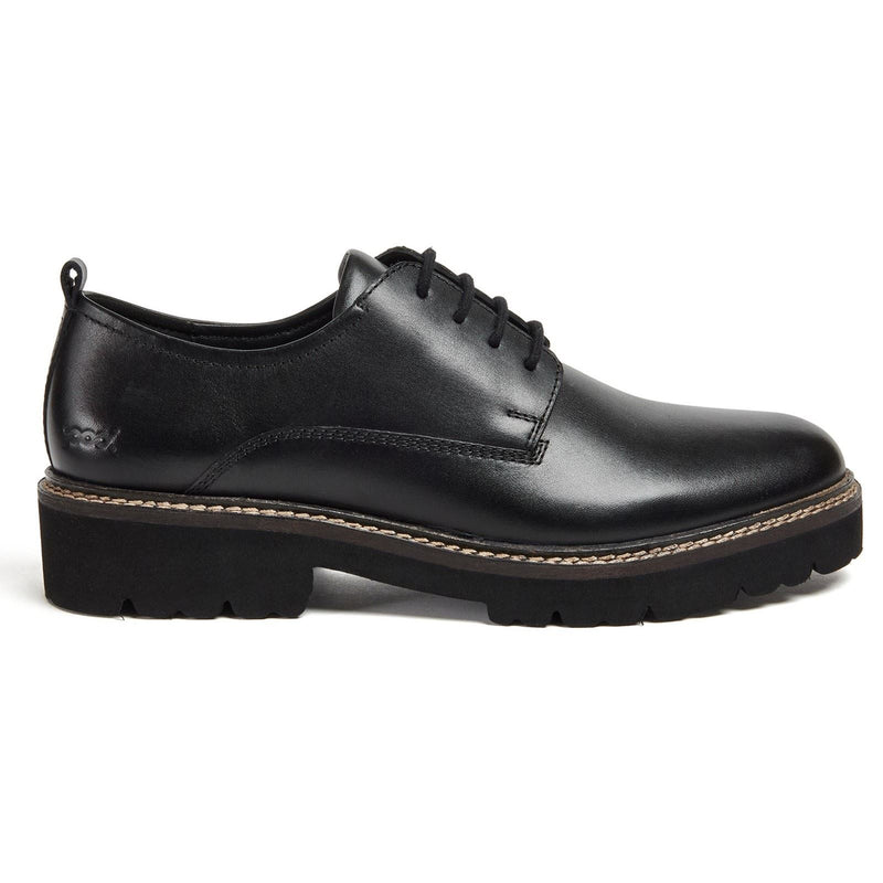 Pod Kris Leather Women's Black Derby Shoes