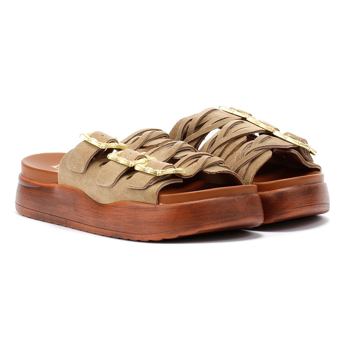 Desert Fleur Gypsum Tennesee Suede Women's Taupe Sandals