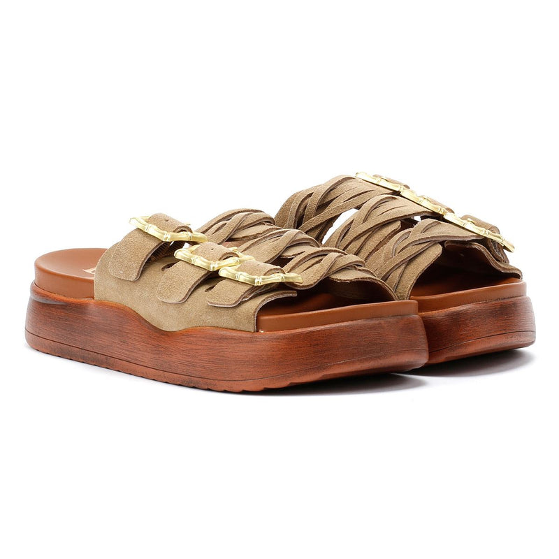 Desert Fleur Gypsum Tennesee Suede Women's Taupe Sandals