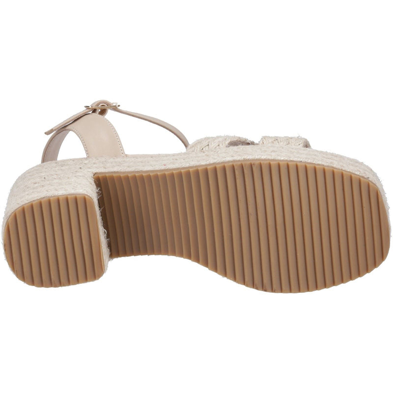 Hush Puppies Jamelia Espadrille Heel Textile Women's Nude Sandals