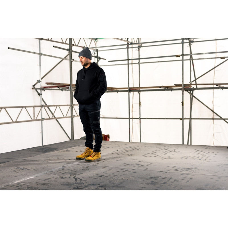 Hard Yakka Brushed Fleece Synthetic Men's Black Hooded Sweatshirt