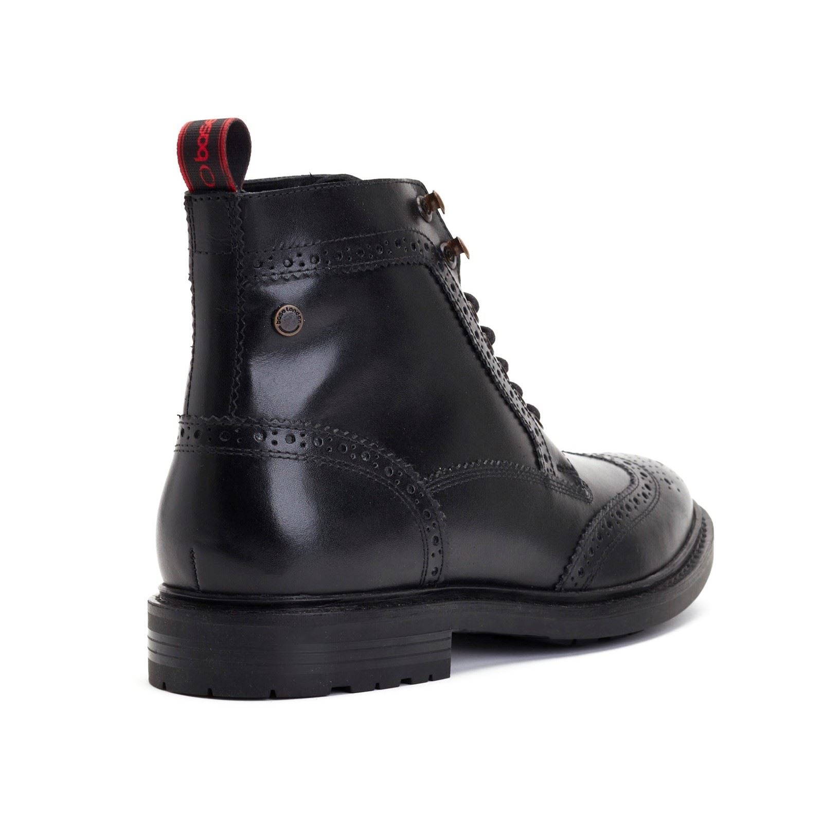 Base London Dealer Leather Men's Black Ankle Boots