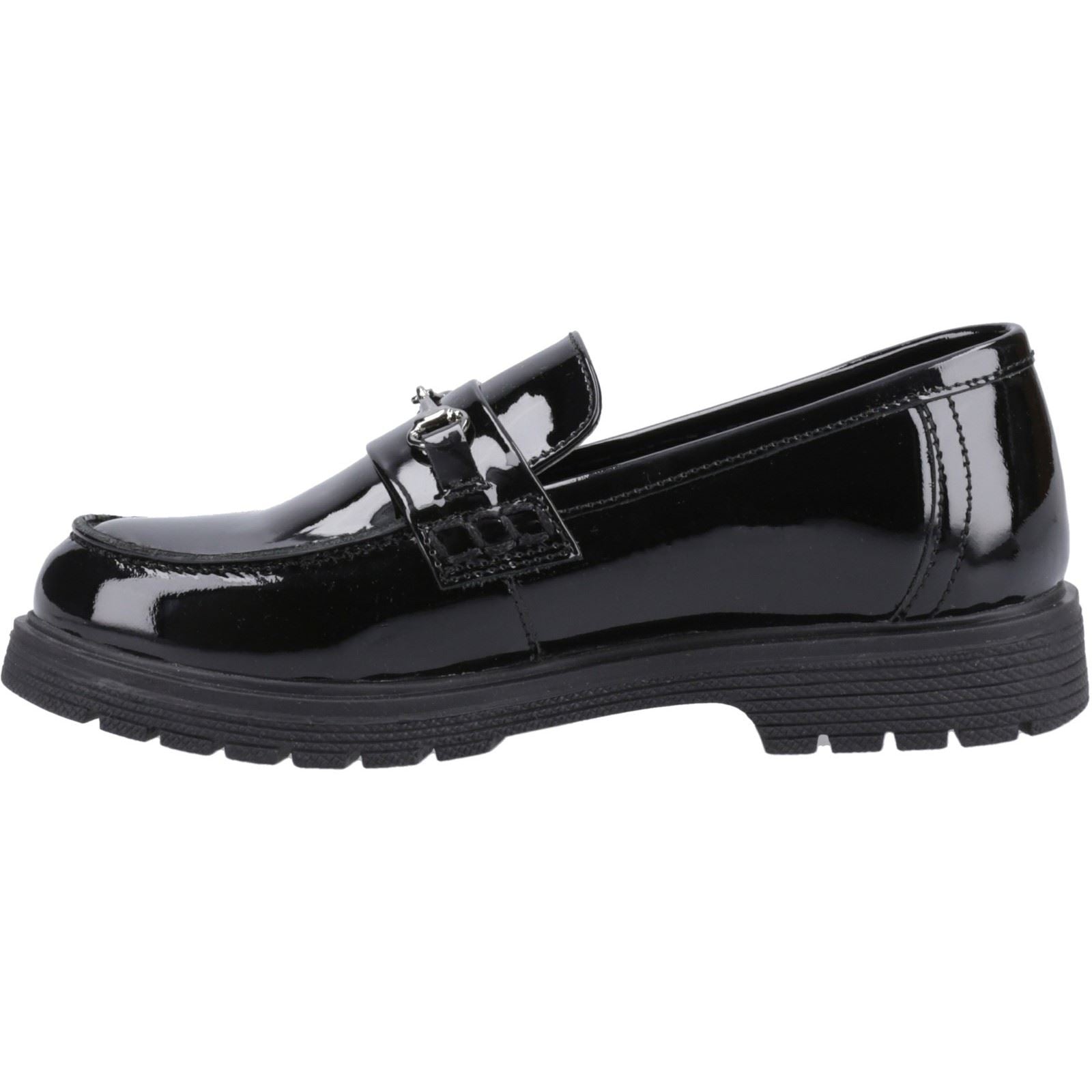 Hush Puppies Lydia Patent Leather Youth Girl's Black Loafers