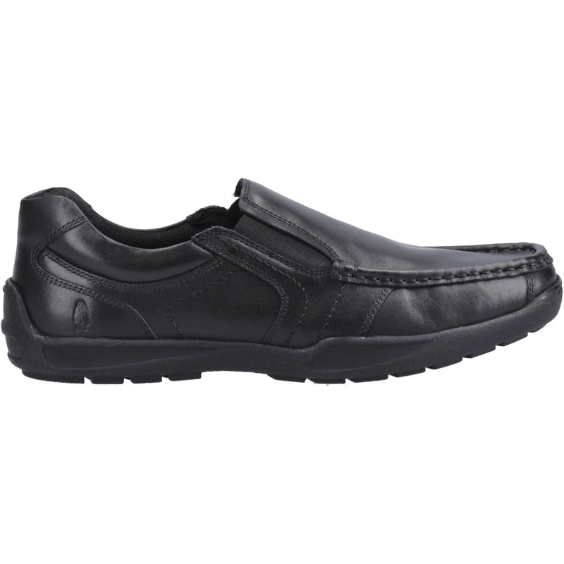 Hush Puppies Morgan Leather Youth Boy's Black Loafers