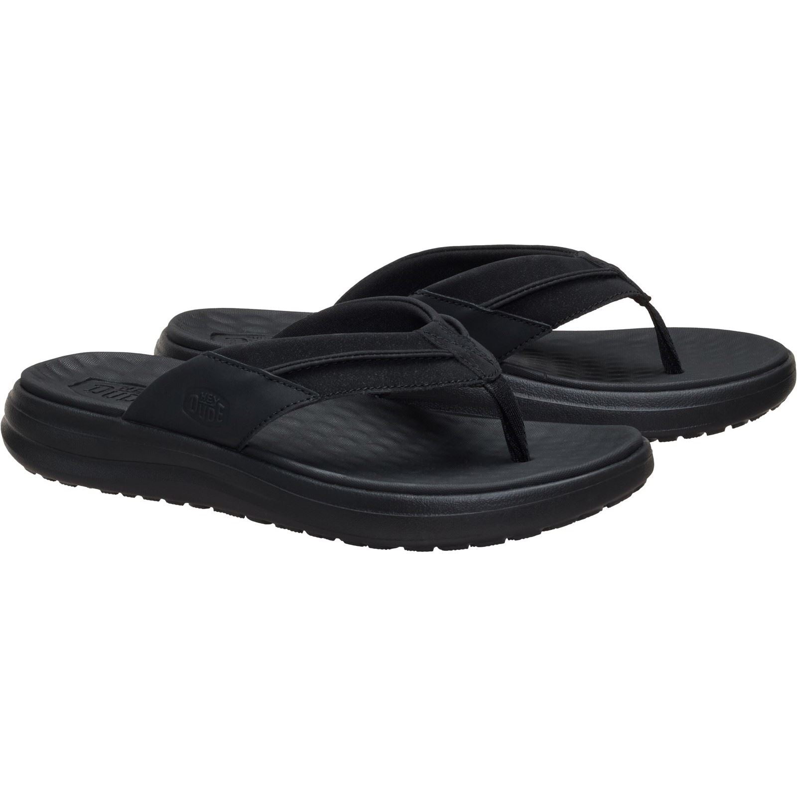 HEYDUDE Finn Flip Polyurethane Men's Black Sandals