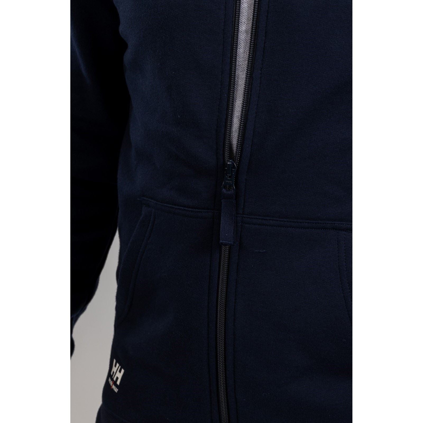 Helly Hansen Workwear Manchester Zip Cotton Men's Blue Hooded Sweatshirt