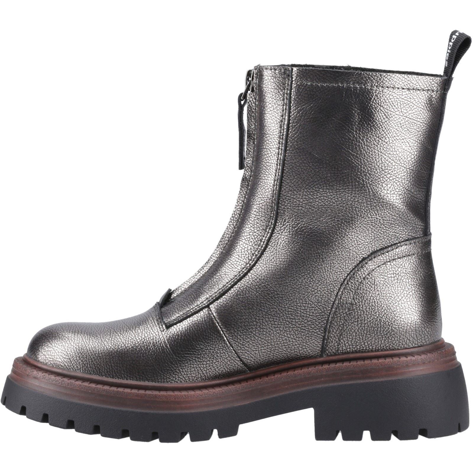 Hush Puppies Roxanna Leather Women's Pewter Boots