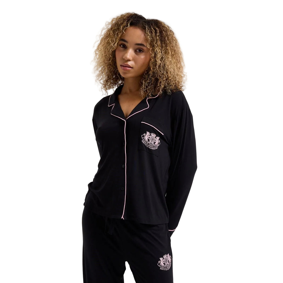 Juicy Couture Crest PJ Set Women's Black Pyjama Sets