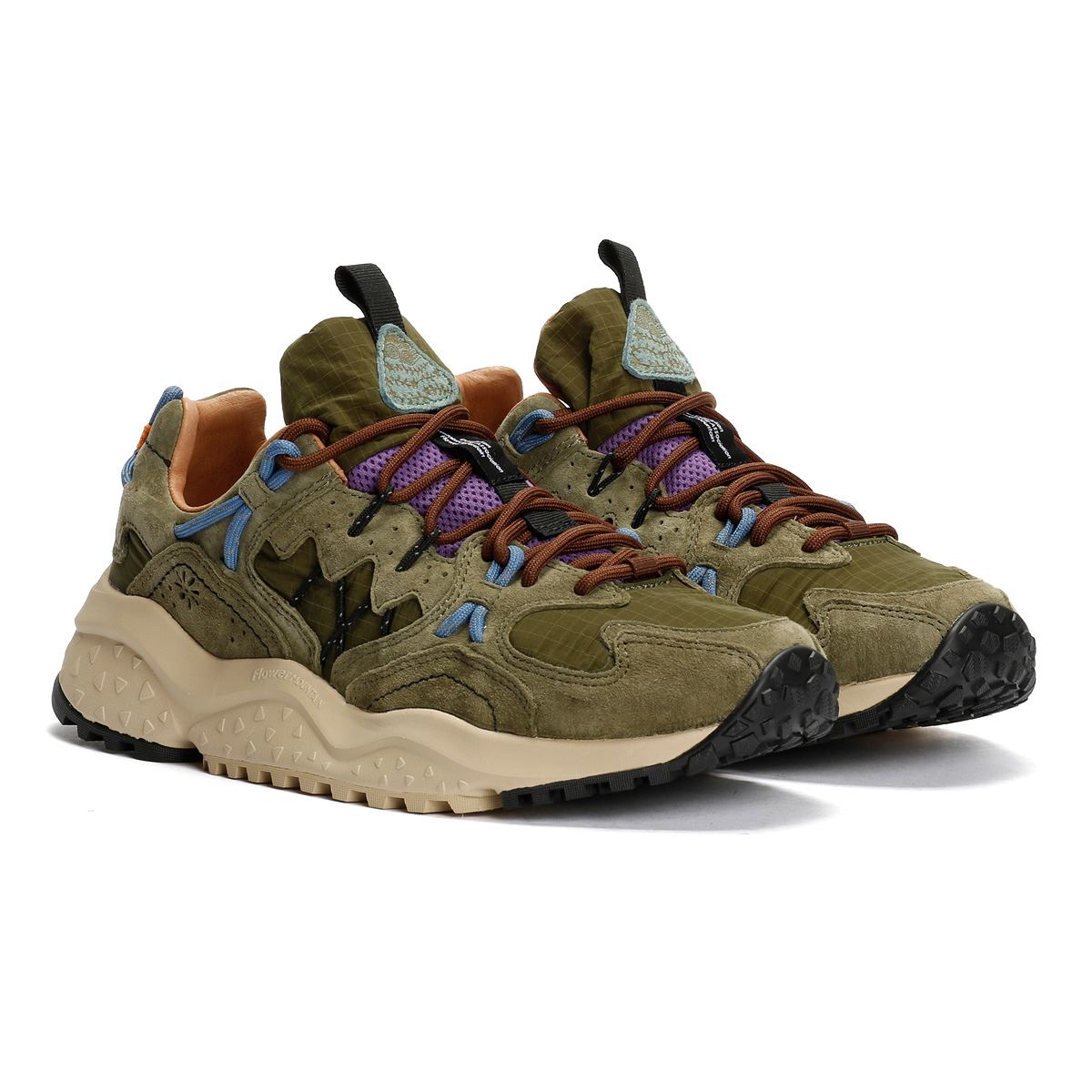 Flower Mountain Yamabushi Suede/Nylon Army Green Trainers