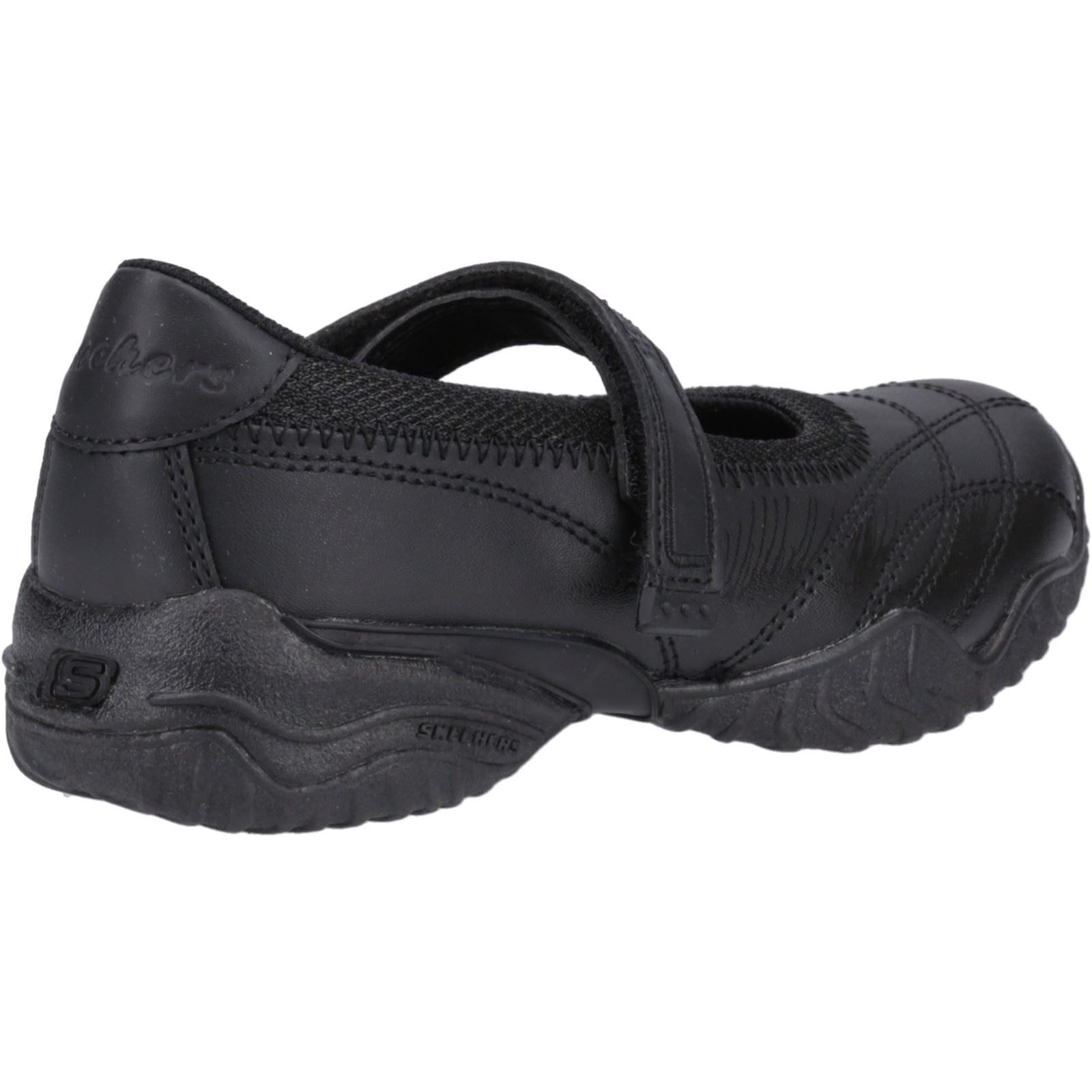 Skechers Velocity Pouty Leather Junior Black Shoes