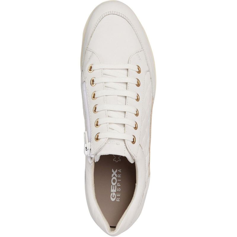 Geox D MYRIA Faux Leather Women's White Trainers