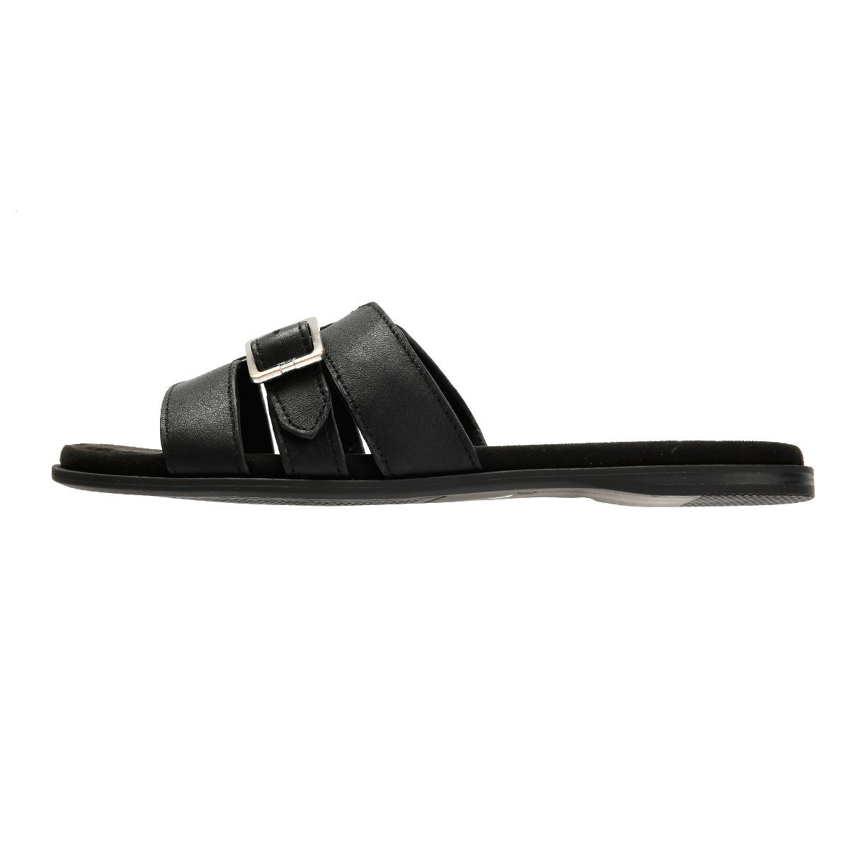 TOMS Sol Mule Leather Women's Black Sandals