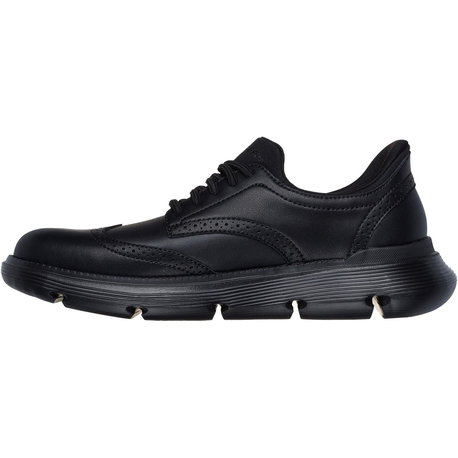Skechers Garza Sully Leather Men's Black Lace-Up Shoes