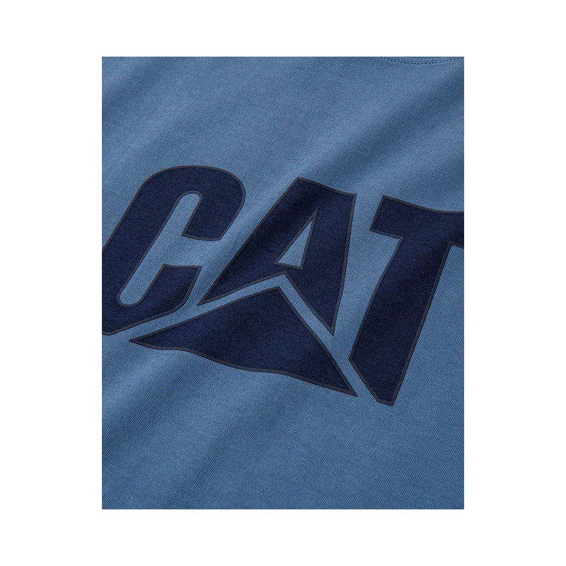 Caterpillar Trademark Logo Cotton Men's Blue T-Shirt