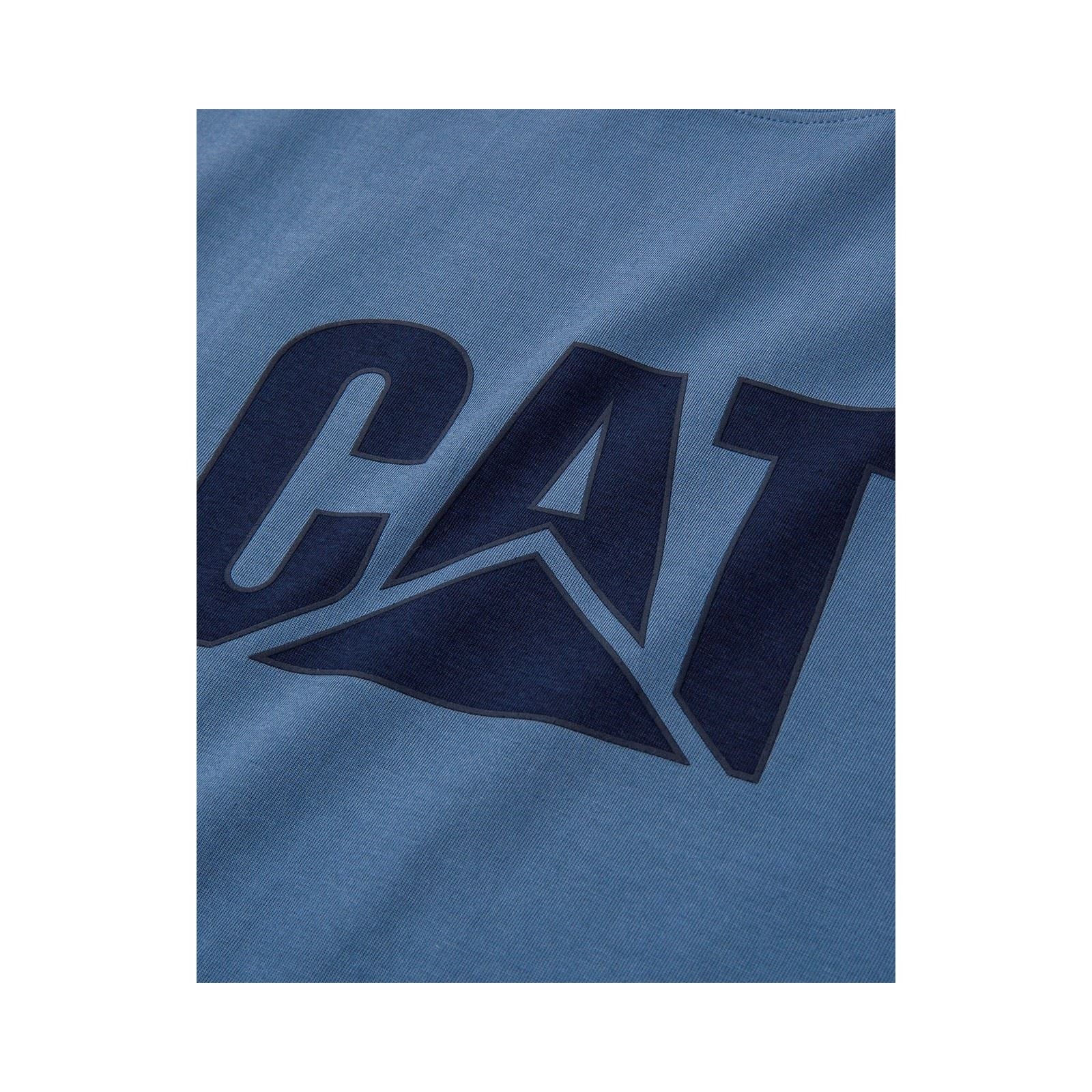 Caterpillar Trademark Logo Cotton Men's Blue T-Shirt