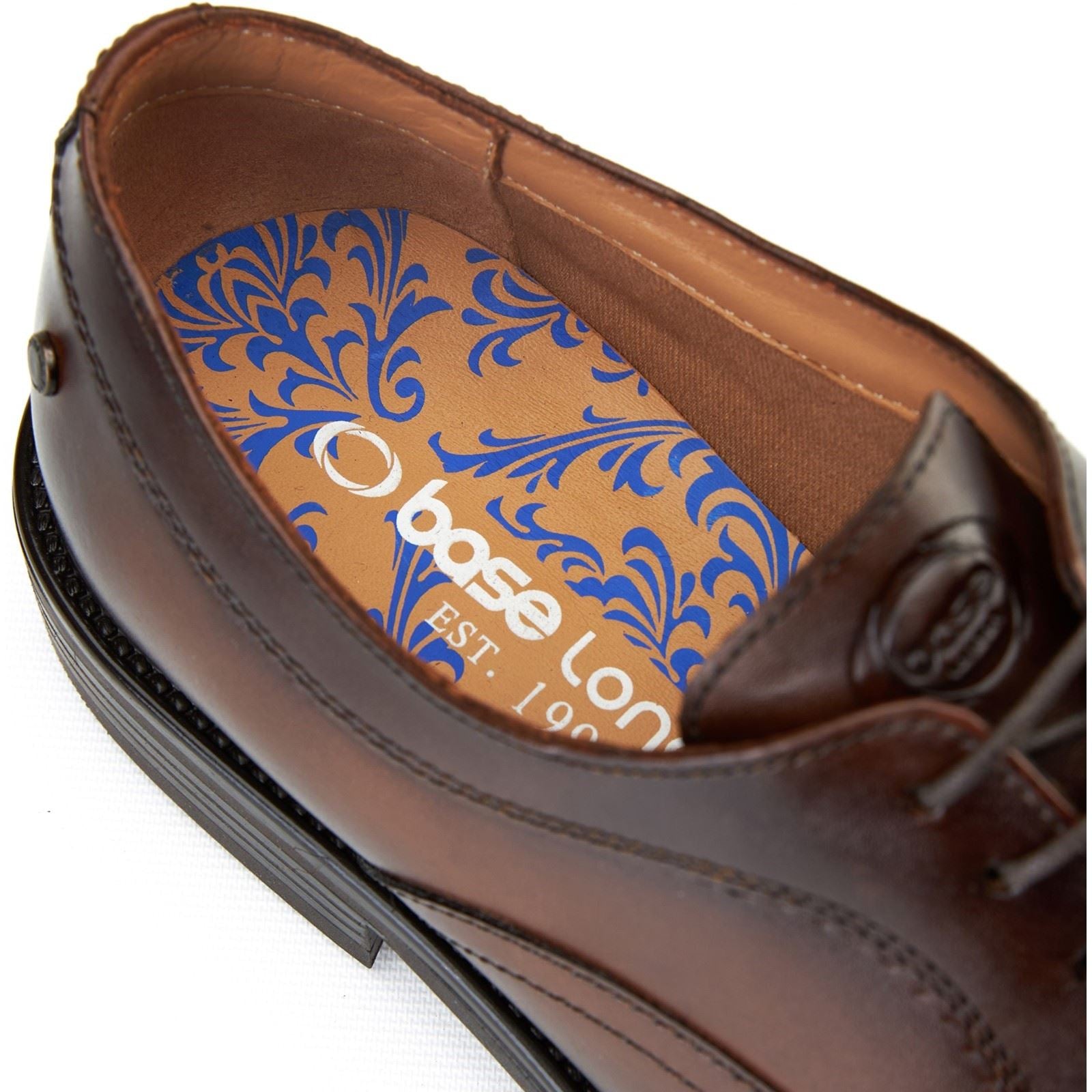 Base London Lapel Leather Men's Brown Oxford Shoes