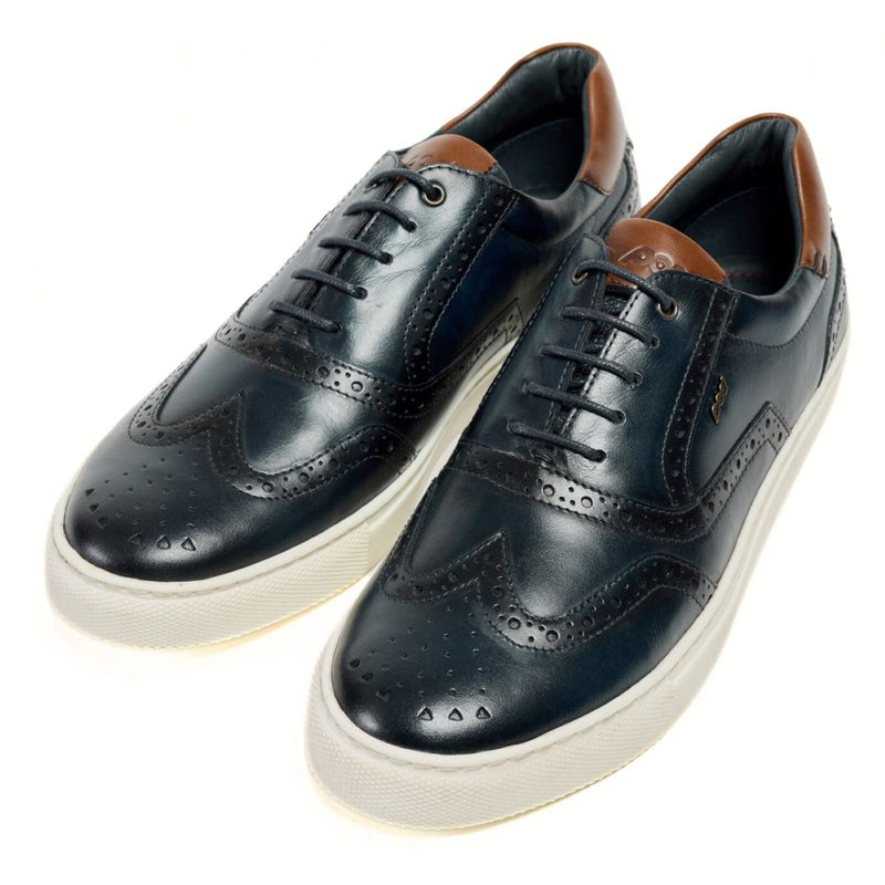 Pod Dobbs Leather Men's Navy Brogues Shoes