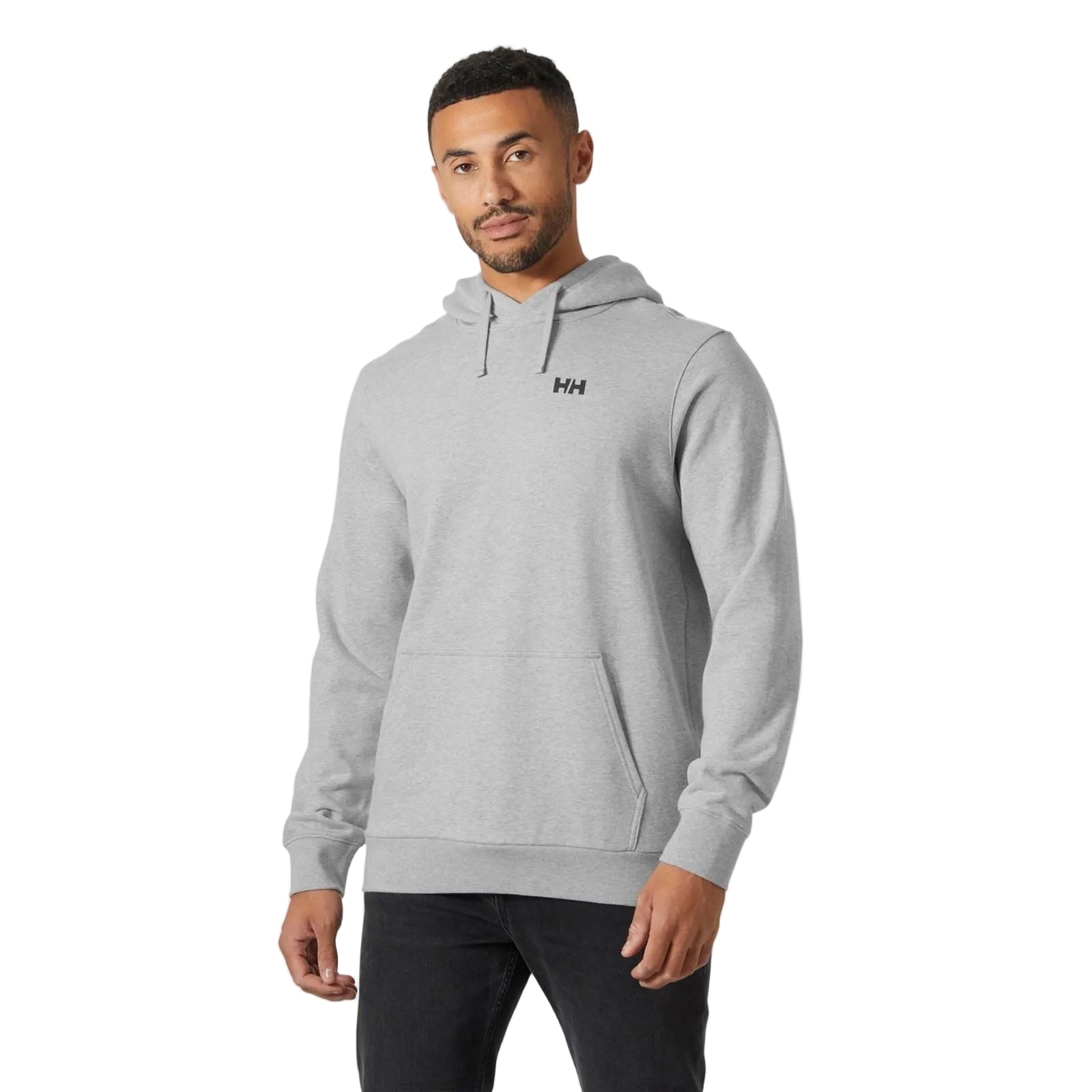 Helly Hansen Sport Core Graphic Hoodie Cotton Men's Grey Hooded Sweatshirt