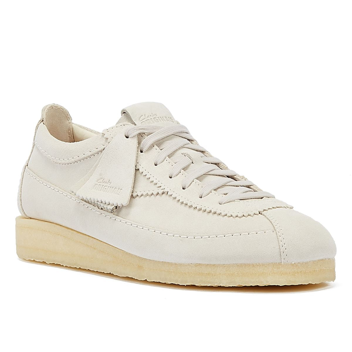 Clarks Originals Wallabee Tor Suede Men's Off White Lace-Up Shoes