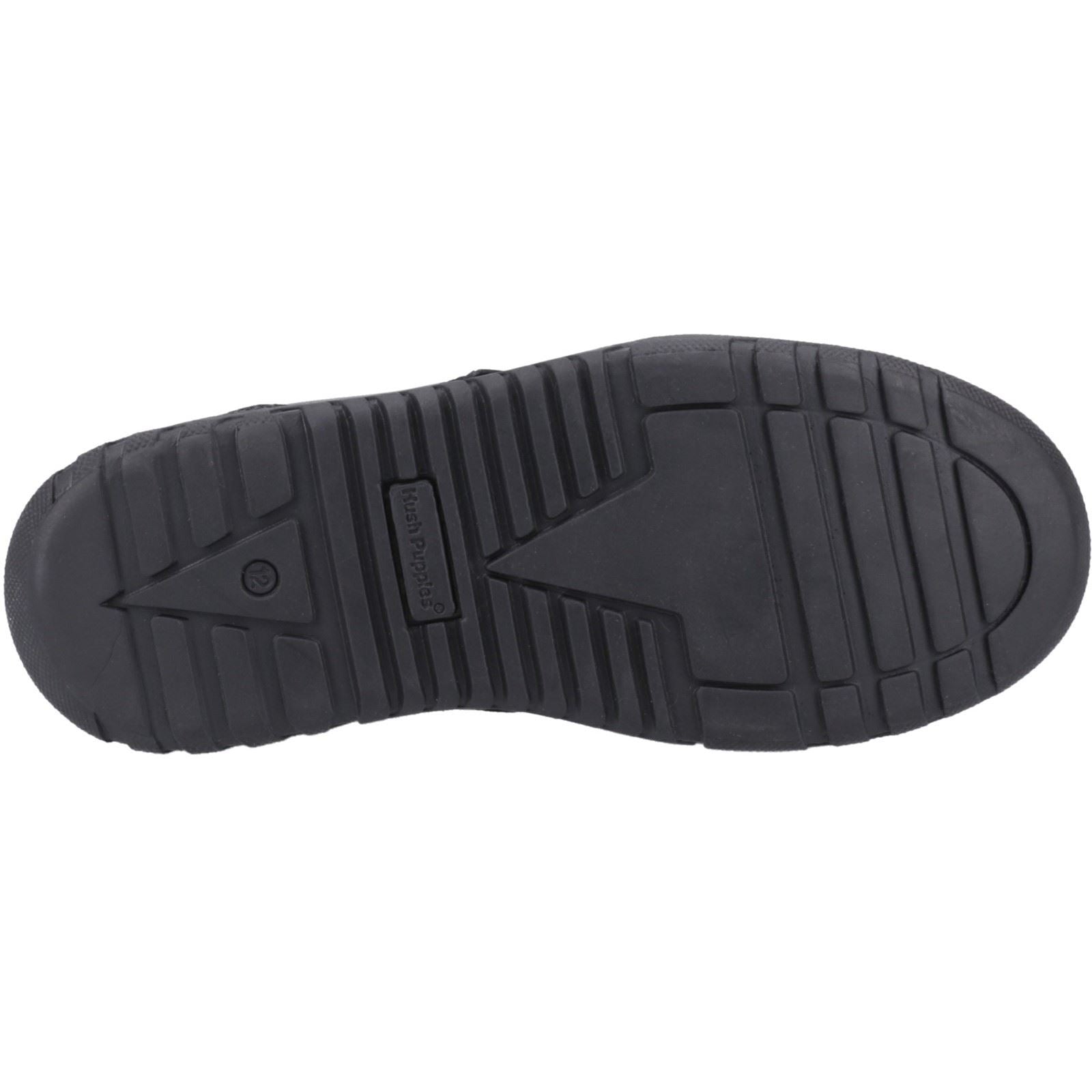 Hush Puppies Steven Leather Youth Boy's Black Lace-Up Shoes