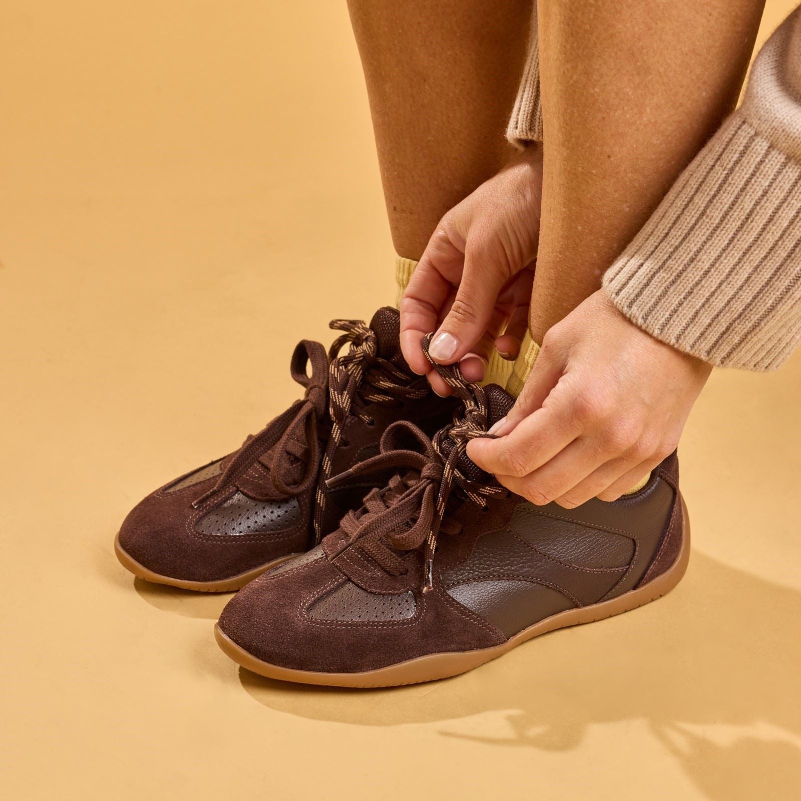 Hush Puppies Jovie Leather Women's CHOCOLATE Trainers