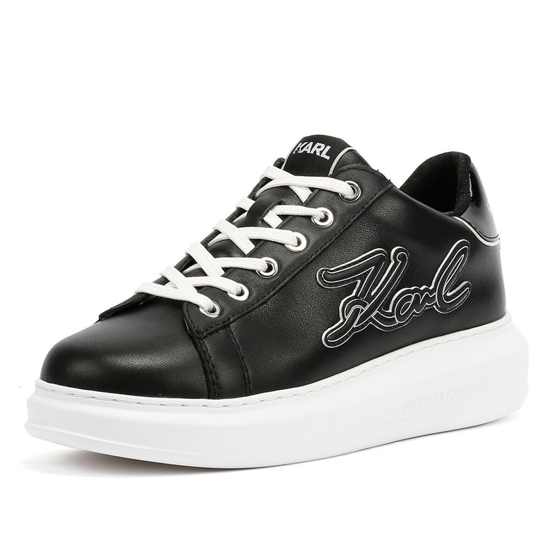 Karl Lagerfeld Kapri Signia Emboss Lo Lace Leather Women's Black Trainers