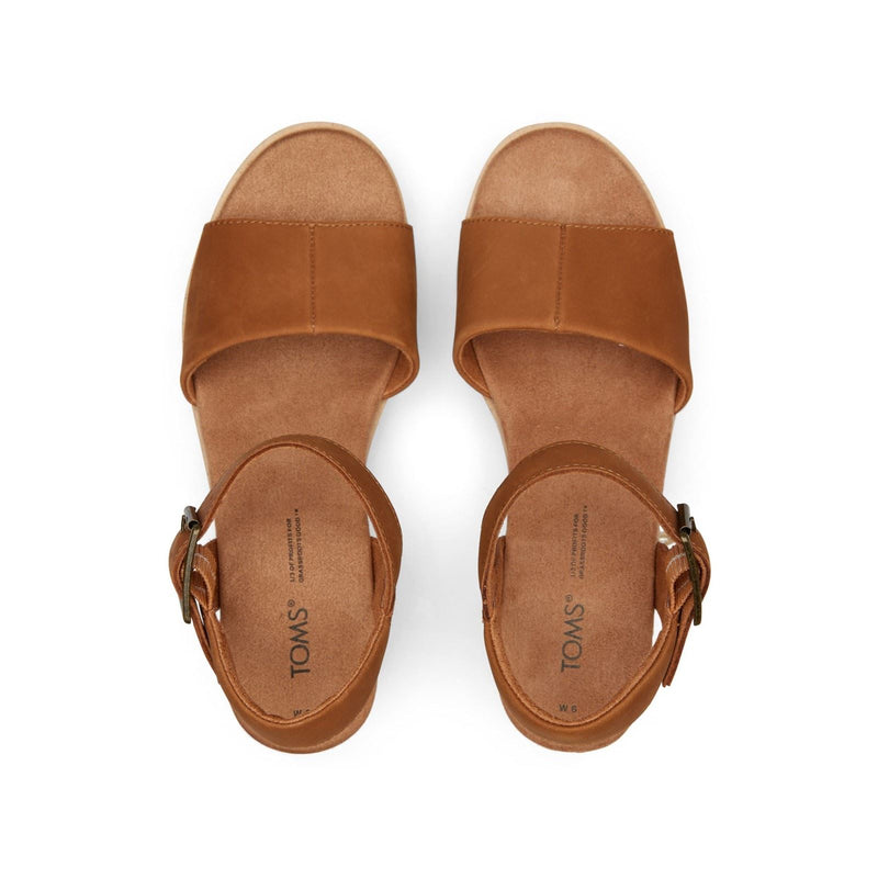 TOMS Diana Leather Women's Tan Wedges