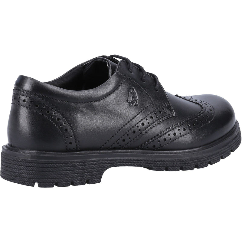 Hush Puppies Sally 2 Leather Youth Girl's Black Brogues