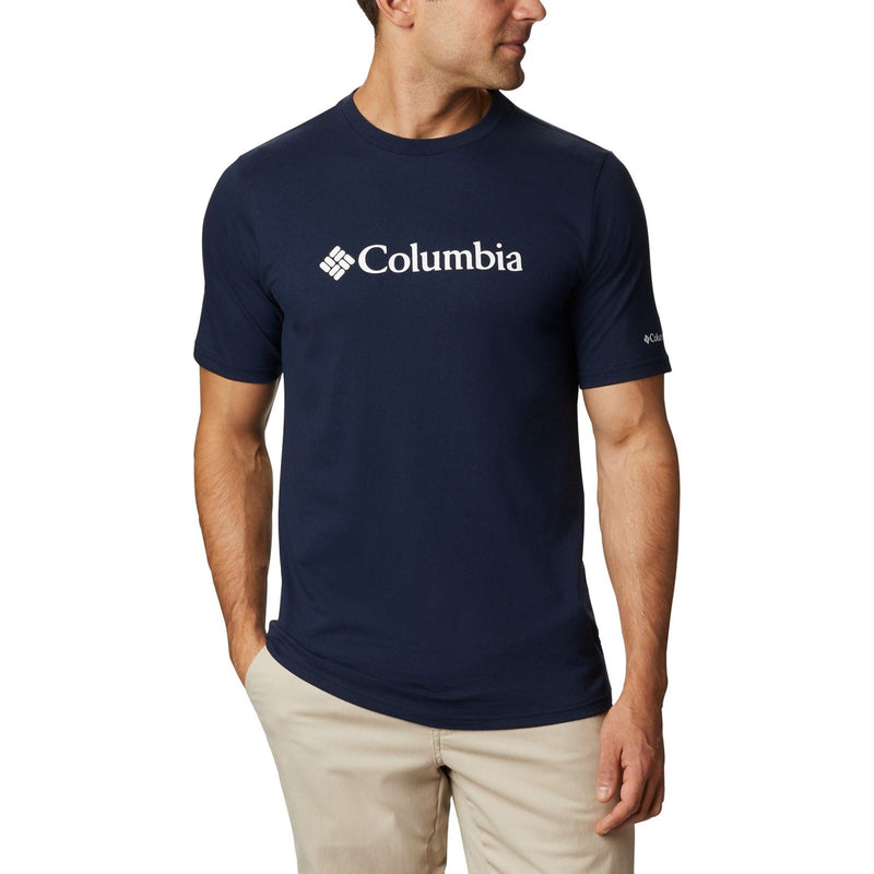 Columbia CSC Basic Logo Short Sleeve Cotton Men's Blue Short Sleeve T-Shirts