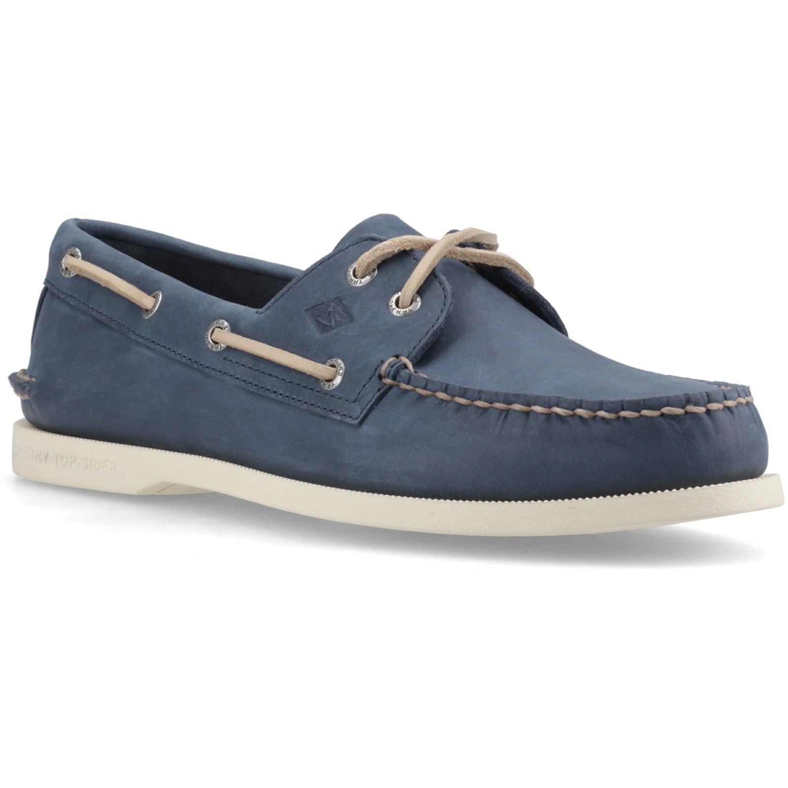 Sperry Authentic 2 Eye Boat Leather Men's Navy Boat Shoes