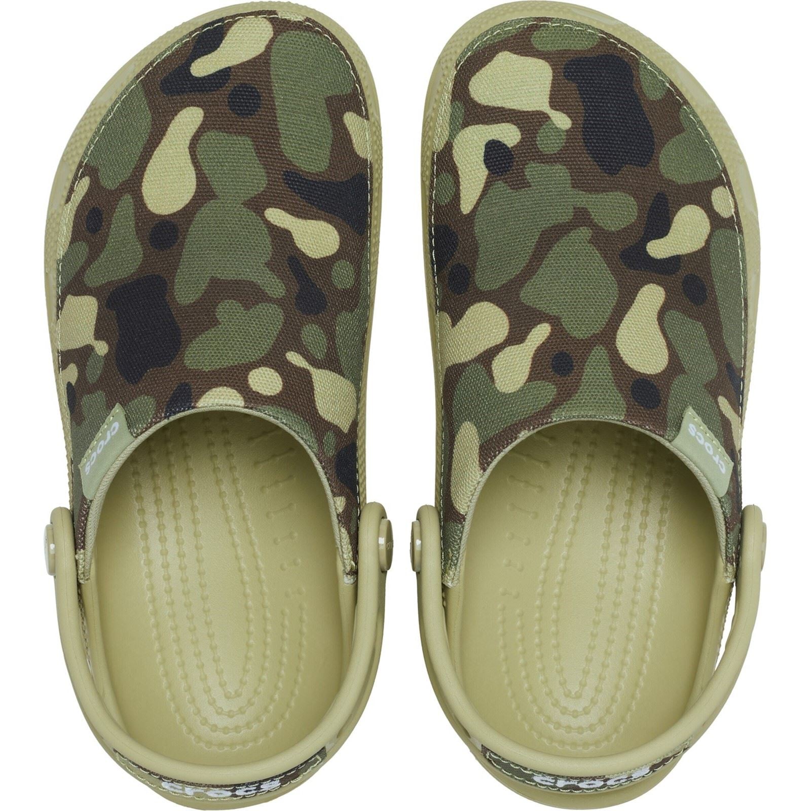Crocs Classic Crafted Camo Textile Blend Men's Tac Green Clogs