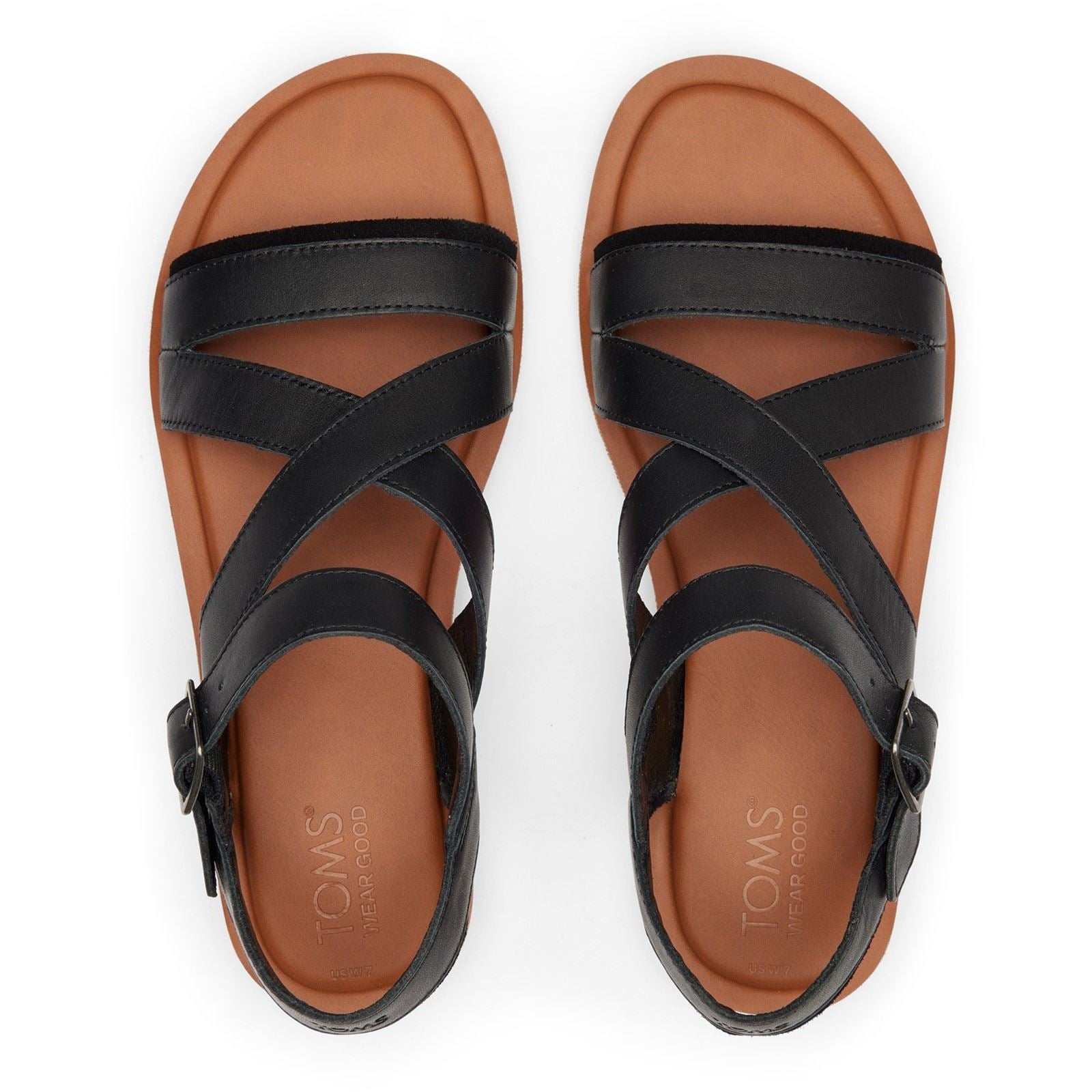 TOMS Sloane 100% Cow Women's Black Sandals