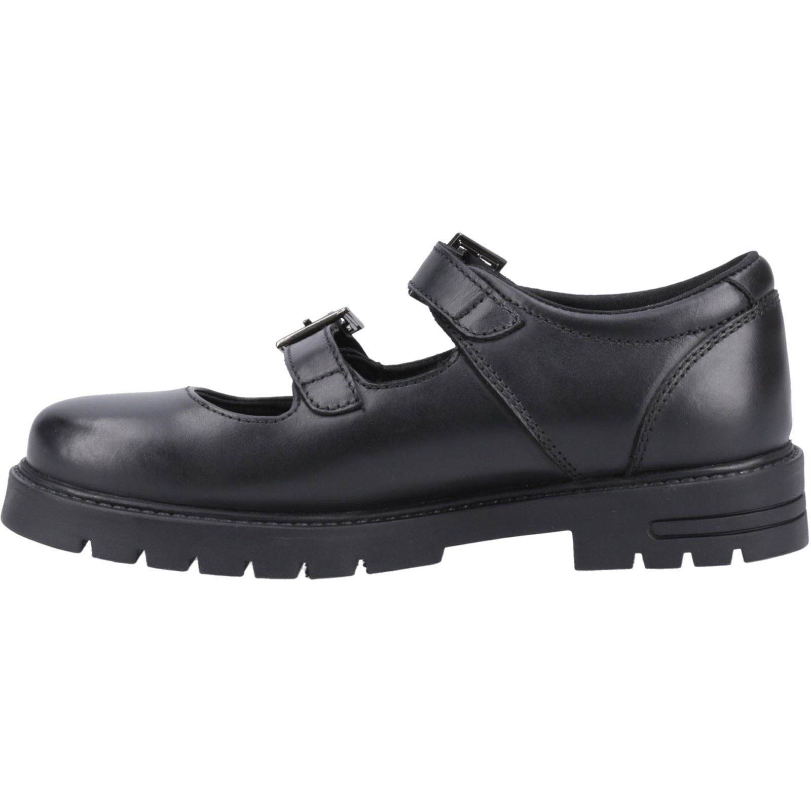 Hush Puppies Ella Leather Youth Girl's Black Shoes