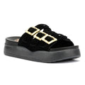 Desert Fleur Gypsum Tennesee Suede Women's Black Sandals