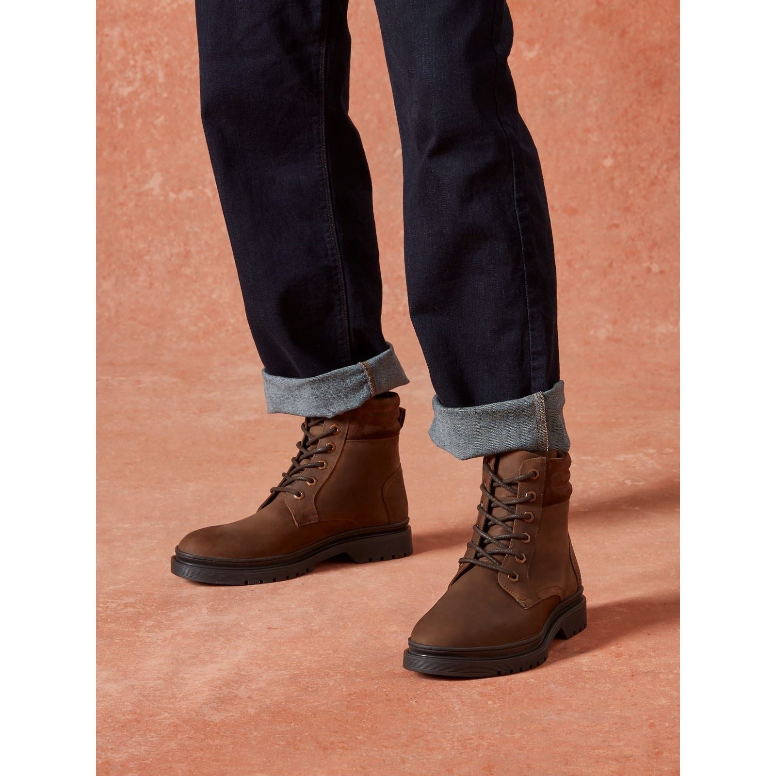 Hush Puppies Jarrod Leather Men's Brown Ankle Boots