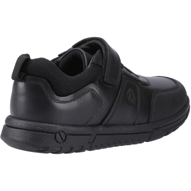 Hush Puppies Sutton Bungee Leather Youth Boy's Black Lace-Up Shoes