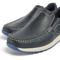 Pod Sean Leather Men's Navy Boat Shoes