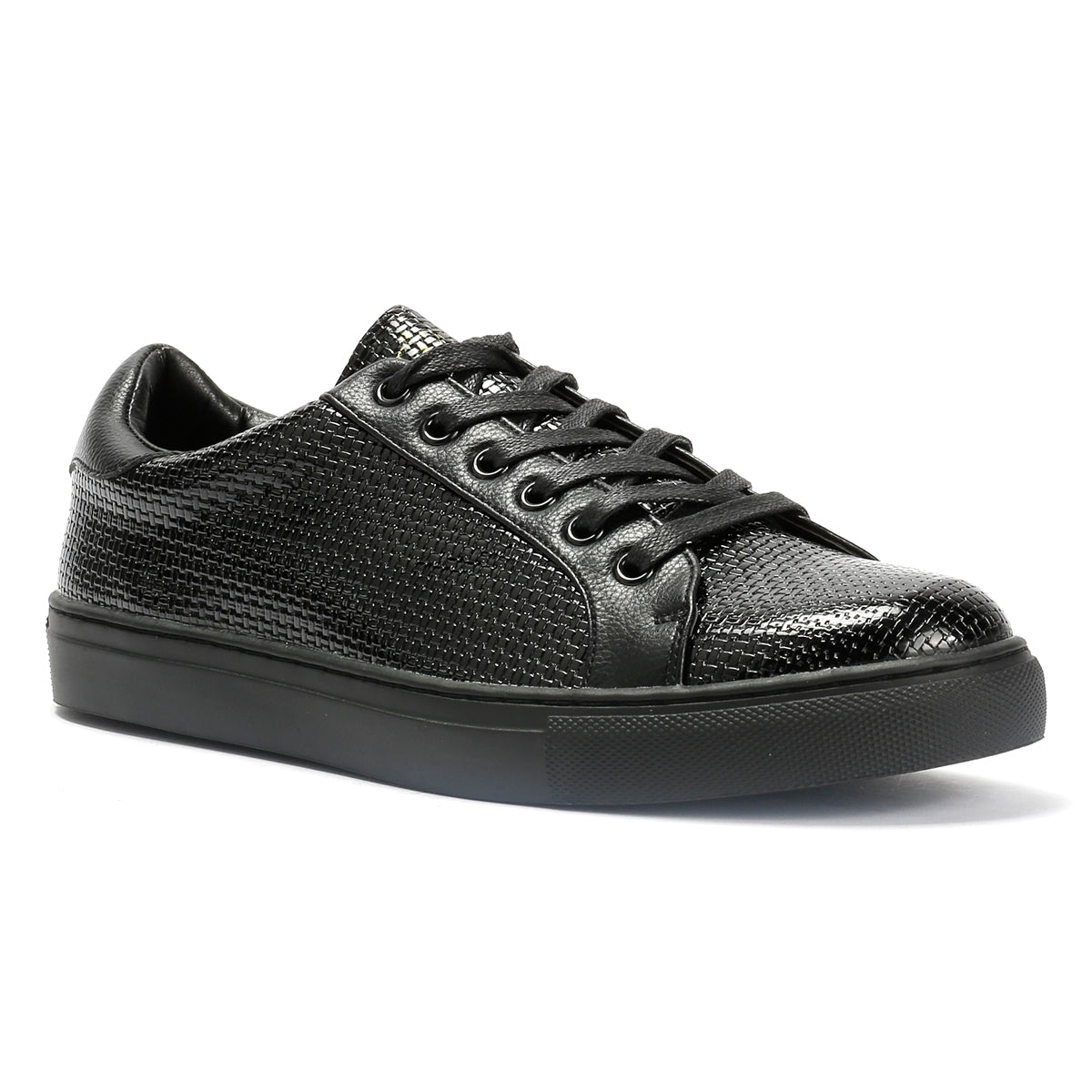 Antique Rogue Kimber Patent PU Leather Men's Black Trainers