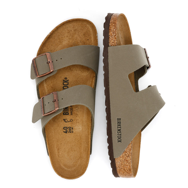 Birkenstock Arizona Birko Flor Nubuck Stone Sandals