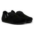 Birkenstock London Shearling Suede Black Shoes