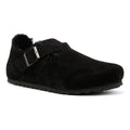 Birkenstock London Shearling Suede Black Shoes