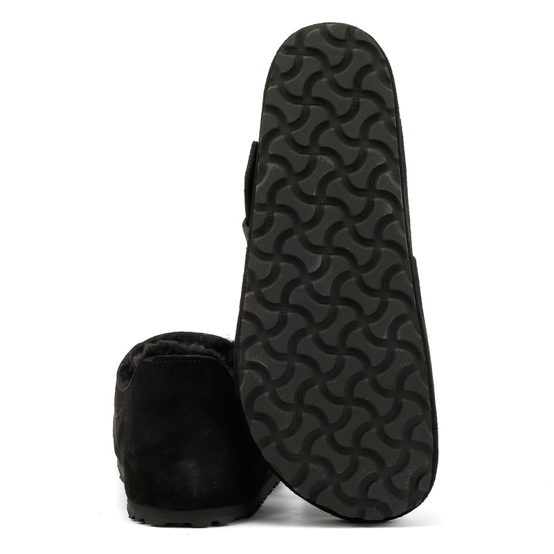 Birkenstock London Shearling Suede Black Shoes